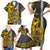 Hawaii Niihau Island Family Matching Short Sleeve Bodycon Dress and Hawaiian Shirt Hawaiian Warrior and Kakau Symbols Abstract Tattoo LT03 - Polynesian Pride