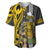 Custom Hawaii Oahu Island Baseball Jersey Hawaiian Warrior and Kakau Symbols Abstract Tattoo LT03 Yellow - Polynesian Pride