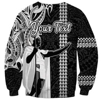 Custom Hawaii Oahu Island Sweatshirt Hawaiian King and Kakau Symbols Abstract Shoulder Tattoo LT03 - Polynesian Pride