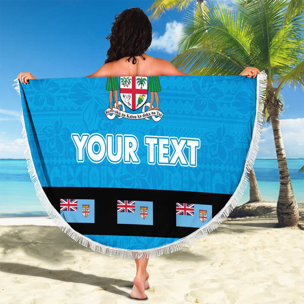 Fiji Merry Christmas Beach Blanket Santa Suit Style With Tapa Tribal Pattern LT03 - Polynesian Pride