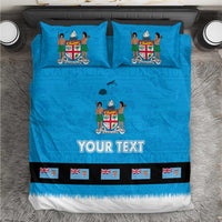 Fiji Merry Christmas Bedding Set Santa Suit Style With Tapa Tribal Pattern LT03 Blue - Polynesian Pride