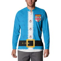 Fiji Merry Christmas Button Sweatshirt Santa Suit Style With Tapa Tribal Pattern LT03 - Polynesian Pride