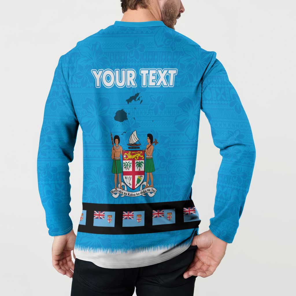 Fiji Merry Christmas Button Sweatshirt Santa Suit Style With Tapa Tribal Pattern LT03 - Polynesian Pride