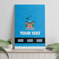 Fiji Merry Christmas Canvas Wall Art Santa Suit Style With Tapa Tribal Pattern LT03 - Polynesian Pride