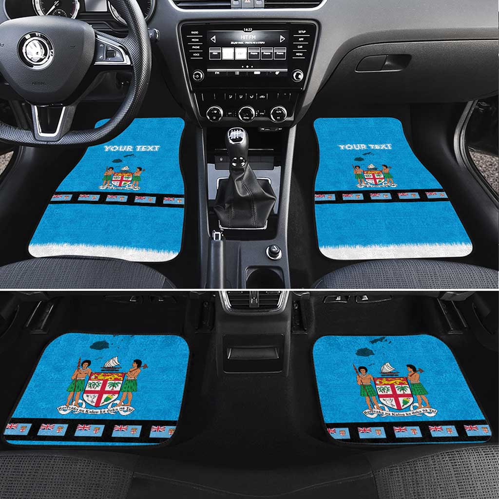 Fiji Merry Christmas Car Mats Santa Suit Style With Tapa Tribal Pattern