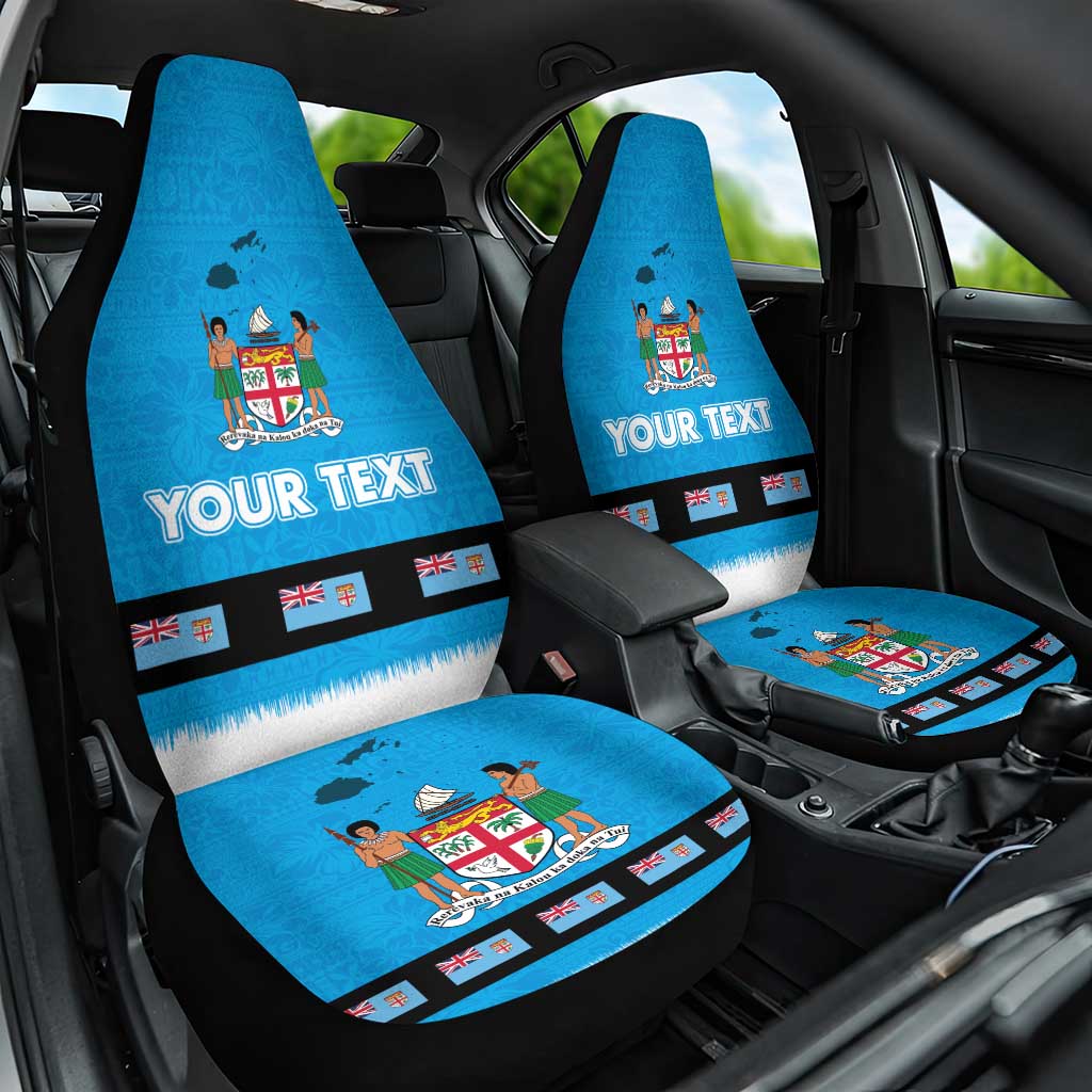 Fiji Merry Christmas Car Seat Cover Santa Suit Style With Tapa Tribal Pattern LT03 One Size Blue - Polynesian Pride