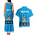 Fiji Merry Christmas Couples Matching Tank Maxi Dress and Hawaiian Shirt Santa Suit Style With Tapa Tribal Pattern