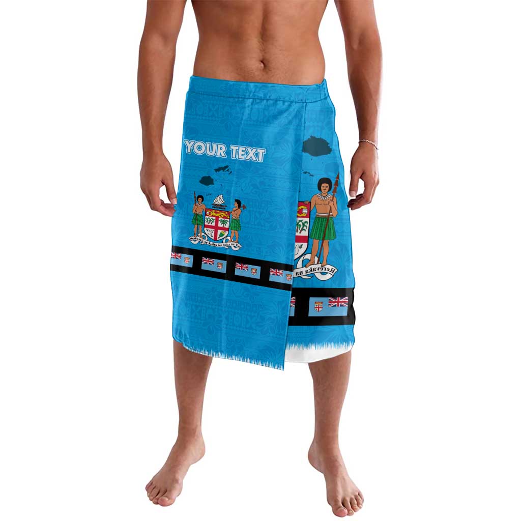 Fiji Merry Christmas Lavalava Santa Suit Style With Tapa Tribal Pattern LT03 Blue - Polynesian Pride