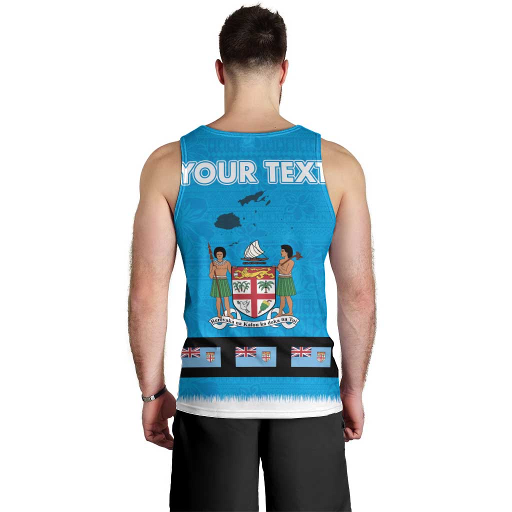 Fiji Merry Christmas Men Tank Top Santa Suit Style With Tapa Tribal Pattern LT03 - Polynesian Pride