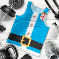 Fiji Merry Christmas Men Tank Top Santa Suit Style With Tapa Tribal Pattern LT03 - Polynesian Pride