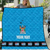 Fiji Merry Christmas Quilt Santa Suit Style With Tapa Tribal Pattern LT03 Blue - Polynesian Pride