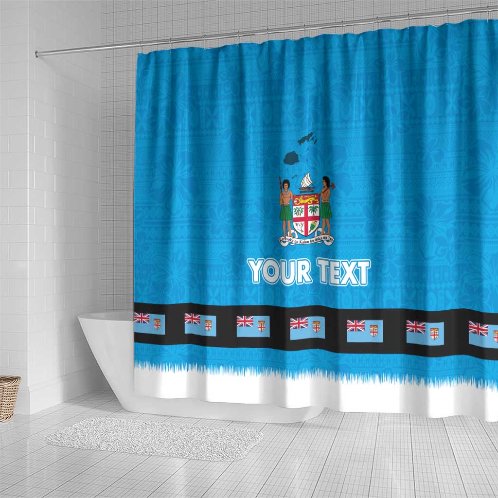 Fiji Merry Christmas Shower Curtain Santa Suit Style With Tapa Tribal Pattern LT03 - Polynesian Pride