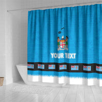 Fiji Merry Christmas Shower Curtain Santa Suit Style With Tapa Tribal Pattern LT03 - Polynesian Pride