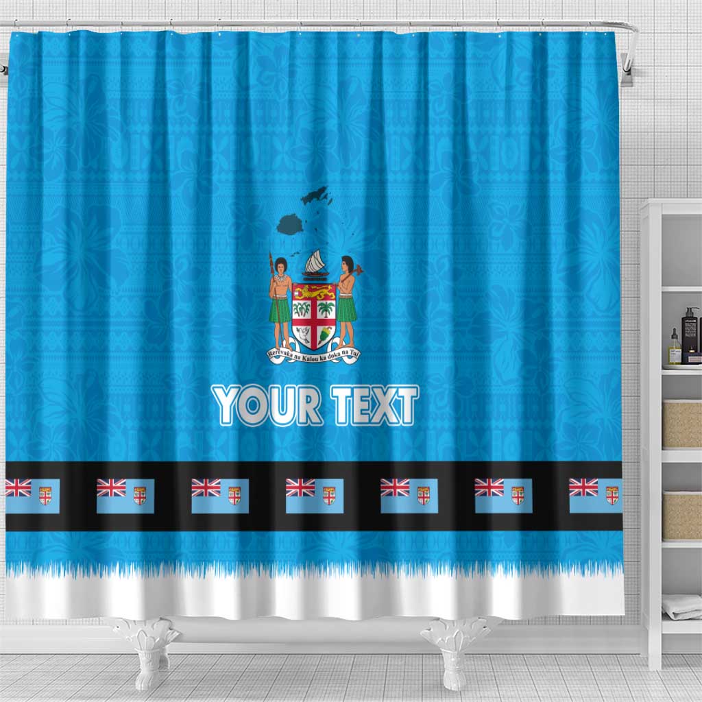 Fiji Merry Christmas Shower Curtain Santa Suit Style With Tapa Tribal Pattern LT03 - Polynesian Pride