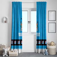 Fiji Merry Christmas Window Curtain Santa Suit Style With Tapa Tribal Pattern LT03 - Polynesian Pride