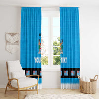 Fiji Merry Christmas Window Curtain Santa Suit Style With Tapa Tribal Pattern LT03 - Polynesian Pride