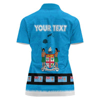 Fiji Merry Christmas Women Polo Shirt Santa Suit Style With Tapa Tribal Pattern LT03 - Polynesian Pride