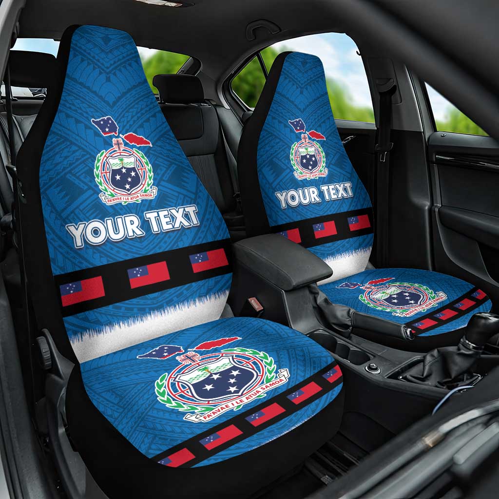 Samoa Merry Christmas Car Seat Cover Santa Suit Style With Tatau Tattoo Pattern LT03 One Size Blue - Polynesian Pride