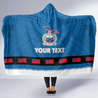 Samoa Merry Christmas Hooded Blanket Santa Suit Style With Tatau Tattoo Pattern LT03 One Size Blue - Polynesian Pride