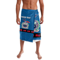 Samoa Merry Christmas Lavalava Santa Suit Style With Tatau Tattoo Pattern LT03 Blue - Polynesian Pride
