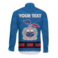 Samoa Merry Christmas Long Sleeve Button Shirt Santa Suit Style With Tatau Tattoo Pattern LT03 - Polynesian Pride