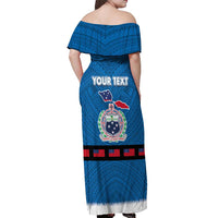 Samoa Merry Christmas Off Shoulder Maxi Dress Santa Suit Style With Tatau Tattoo Pattern LT03 - Polynesian Pride
