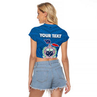 Samoa Merry Christmas Raglan Cropped T Shirt Santa Suit Style With Tatau Tattoo Pattern LT03 - Polynesian Pride