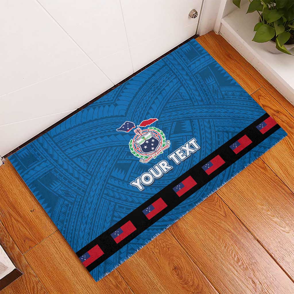 Samoa Merry Christmas Rubber Doormat Santa Suit Style With Tatau Tattoo Pattern LT03 - Polynesian Pride