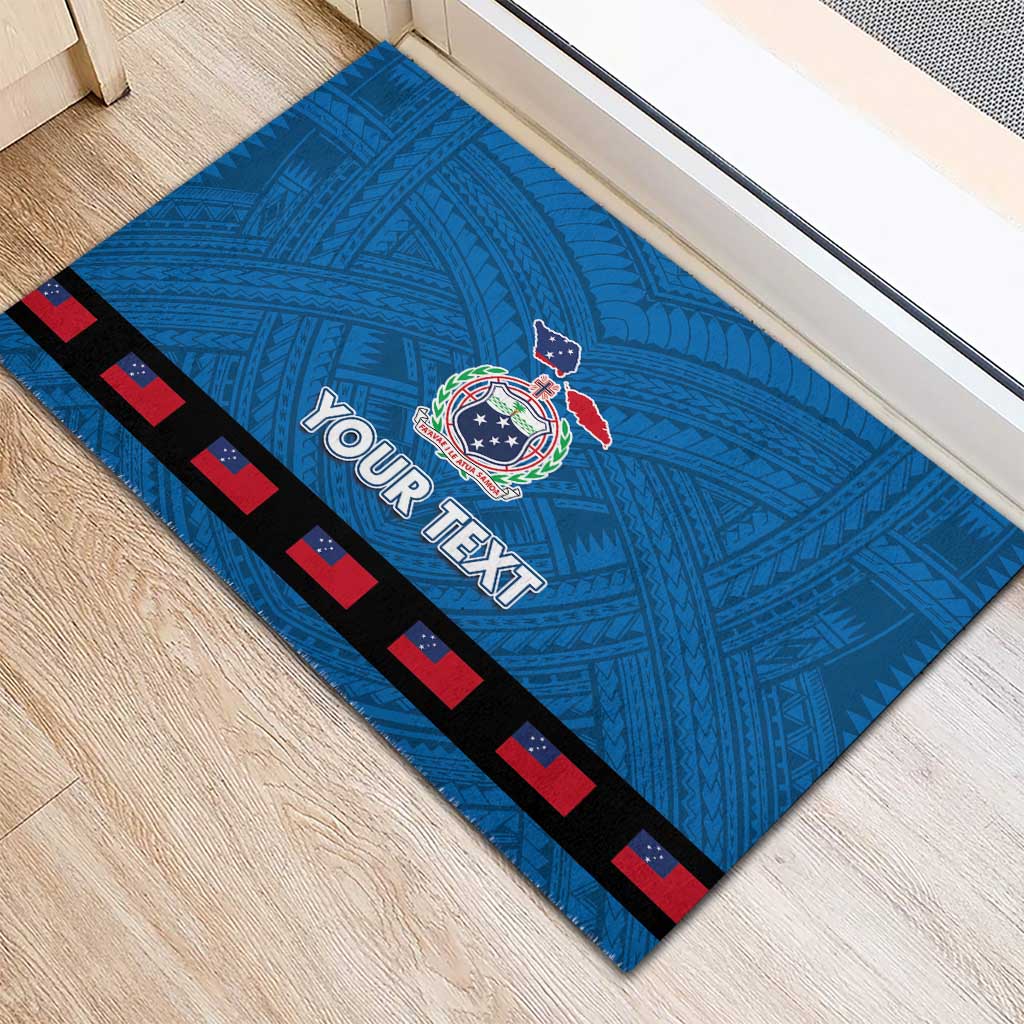 Samoa Merry Christmas Rubber Doormat Santa Suit Style With Tatau Tattoo Pattern LT03 - Polynesian Pride