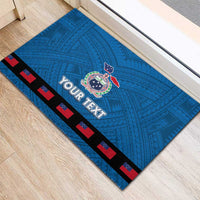 Samoa Merry Christmas Rubber Doormat Santa Suit Style With Tatau Tattoo Pattern LT03 - Polynesian Pride