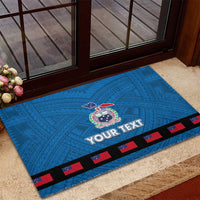 Samoa Merry Christmas Rubber Doormat Santa Suit Style With Tatau Tattoo Pattern LT03 - Polynesian Pride