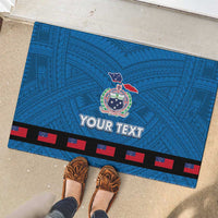 Samoa Merry Christmas Rubber Doormat Santa Suit Style With Tatau Tattoo Pattern LT03 - Polynesian Pride