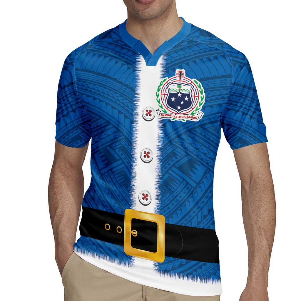 Samoa Merry Christmas Rugby Jersey Santa Suit Style With Tatau Tattoo Pattern LT03 - Polynesian Pride