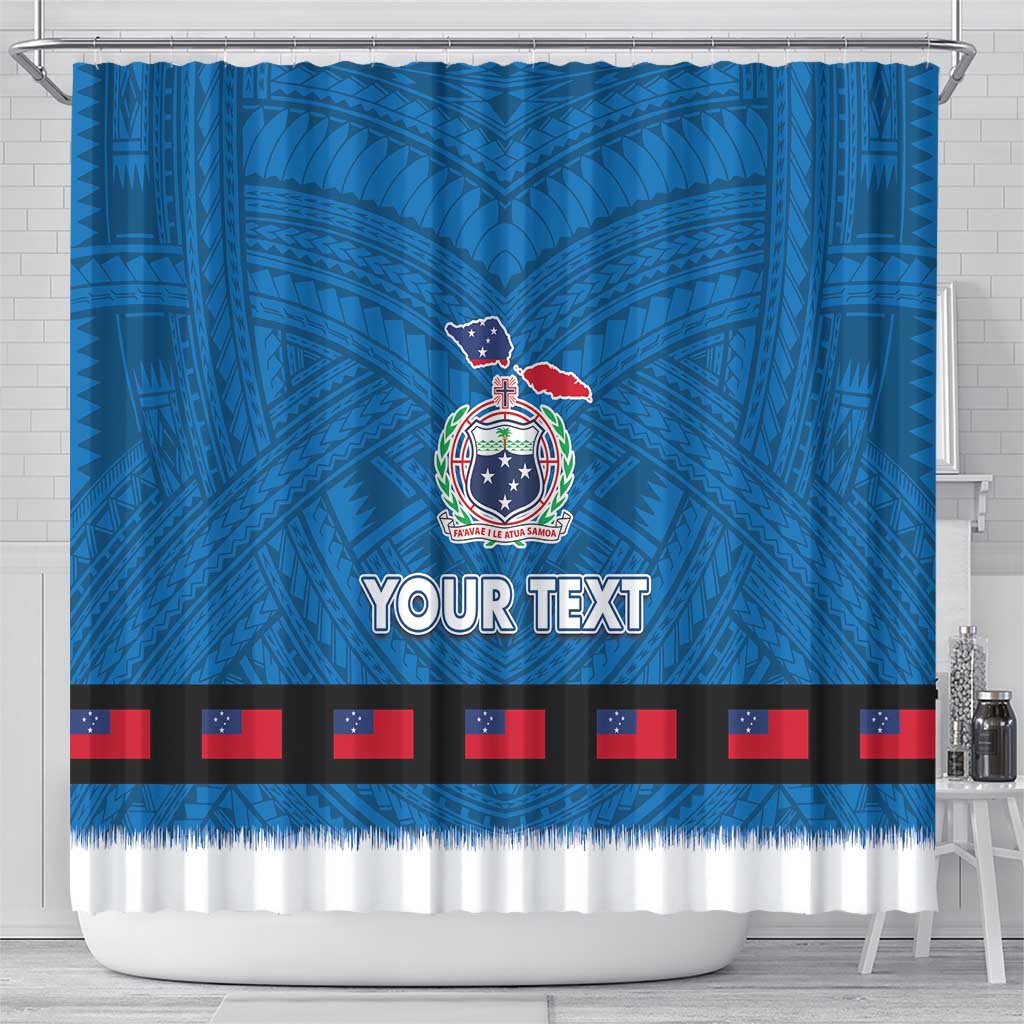 Samoa Merry Christmas Shower Curtain Santa Suit Style With Tatau Tattoo Pattern LT03 - Polynesian Pride