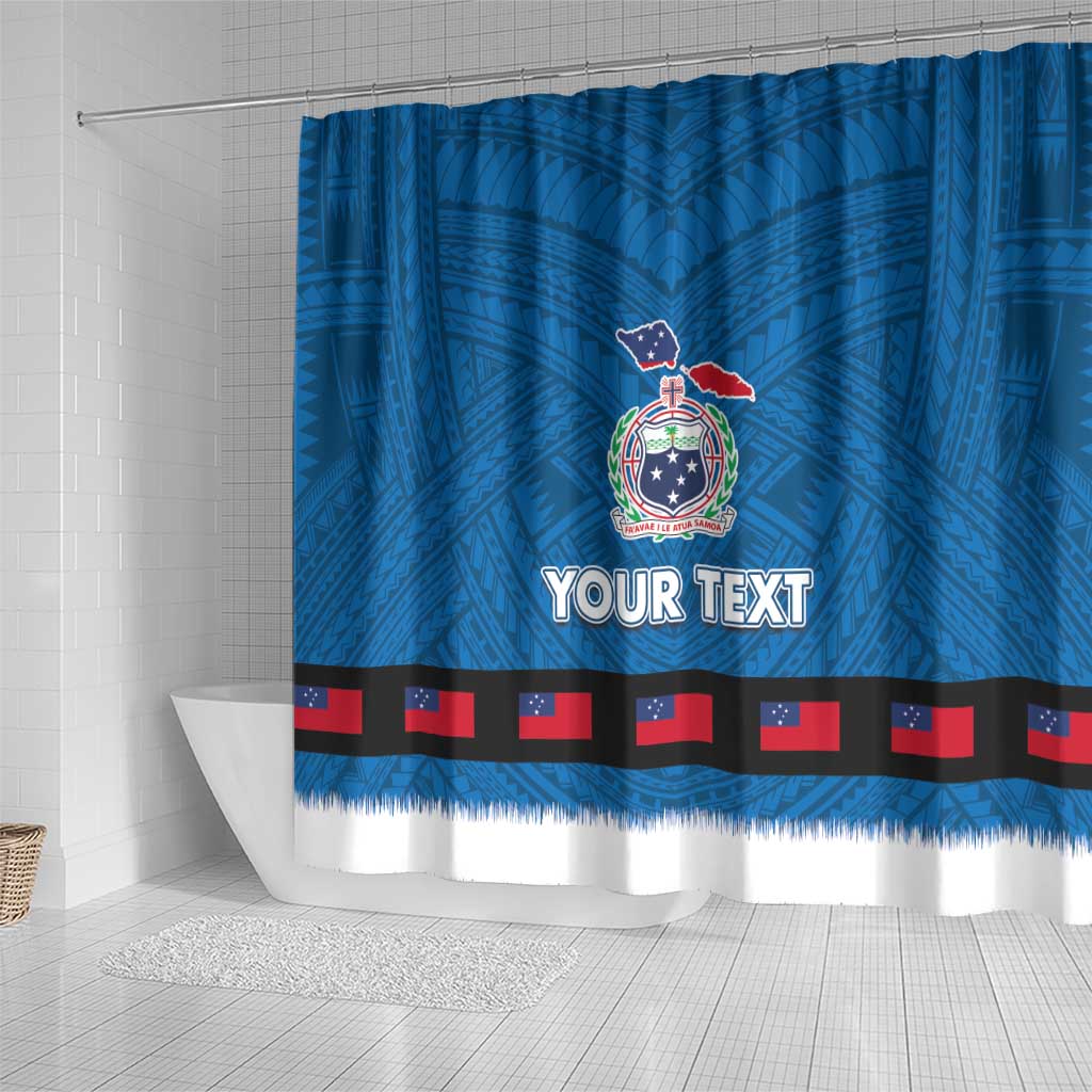 Samoa Merry Christmas Shower Curtain Santa Suit Style With Tatau Tattoo Pattern LT03 - Polynesian Pride