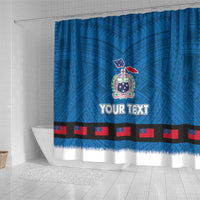 Samoa Merry Christmas Shower Curtain Santa Suit Style With Tatau Tattoo Pattern LT03 - Polynesian Pride