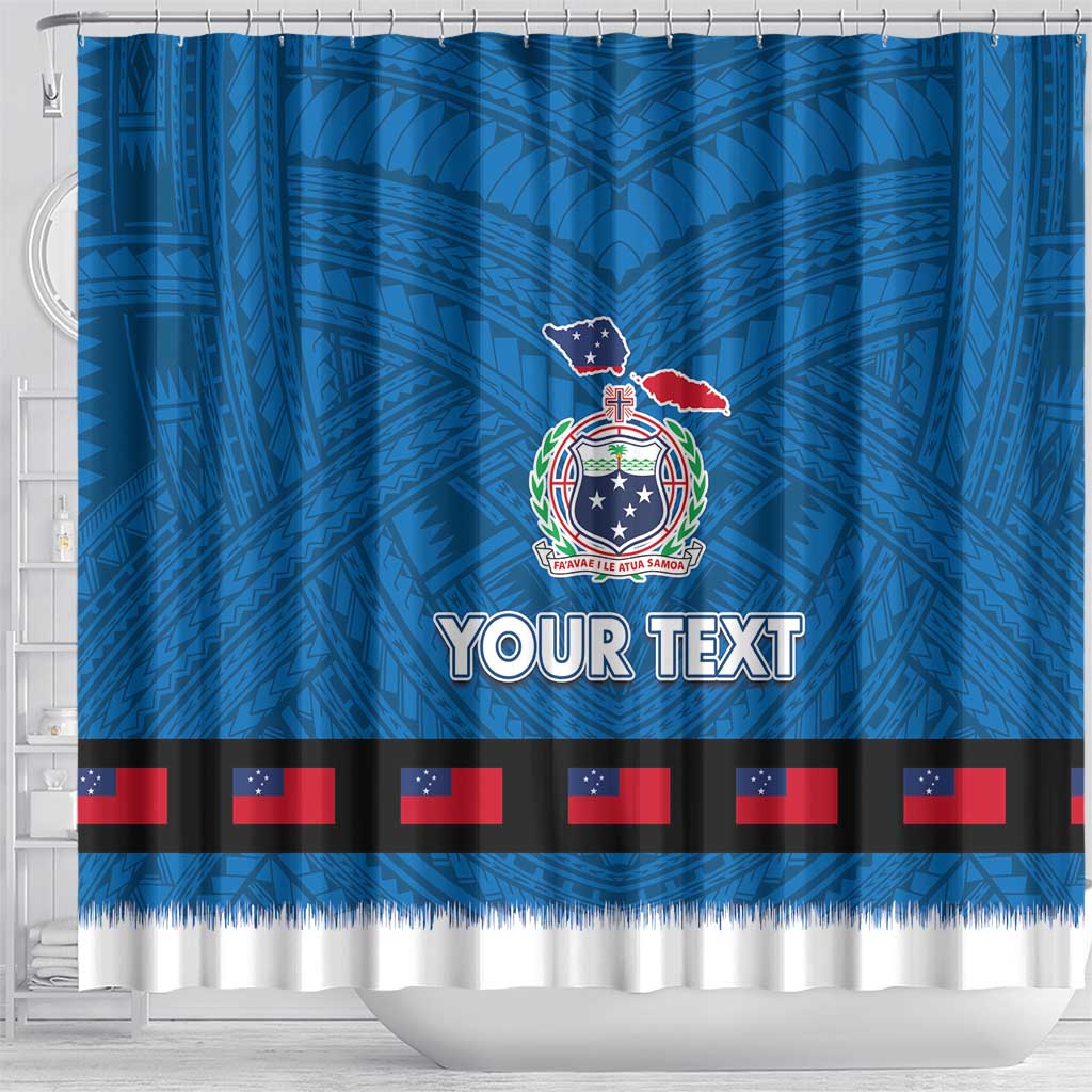 Samoa Merry Christmas Shower Curtain Santa Suit Style With Tatau Tattoo Pattern LT03 - Polynesian Pride