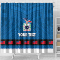 Samoa Merry Christmas Shower Curtain Santa Suit Style With Tatau Tattoo Pattern LT03 - Polynesian Pride