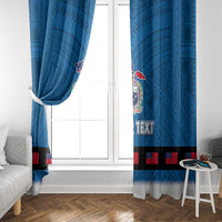 Samoa Merry Christmas Window Curtain Santa Suit Style With Tatau Tattoo Pattern LT03 - Polynesian Pride