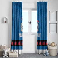 Samoa Merry Christmas Window Curtain Santa Suit Style With Tatau Tattoo Pattern LT03 - Polynesian Pride