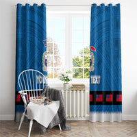 Samoa Merry Christmas Window Curtain Santa Suit Style With Tatau Tattoo Pattern LT03 - Polynesian Pride