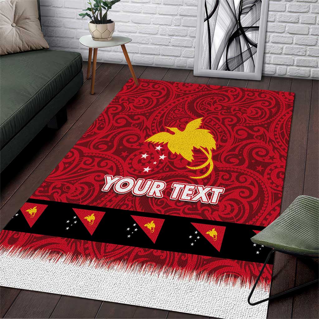 Papua New Guinea Merry Christmas Area Rug Santa Suit Style With Melanesian Pattern LT03 Red - Polynesian Pride