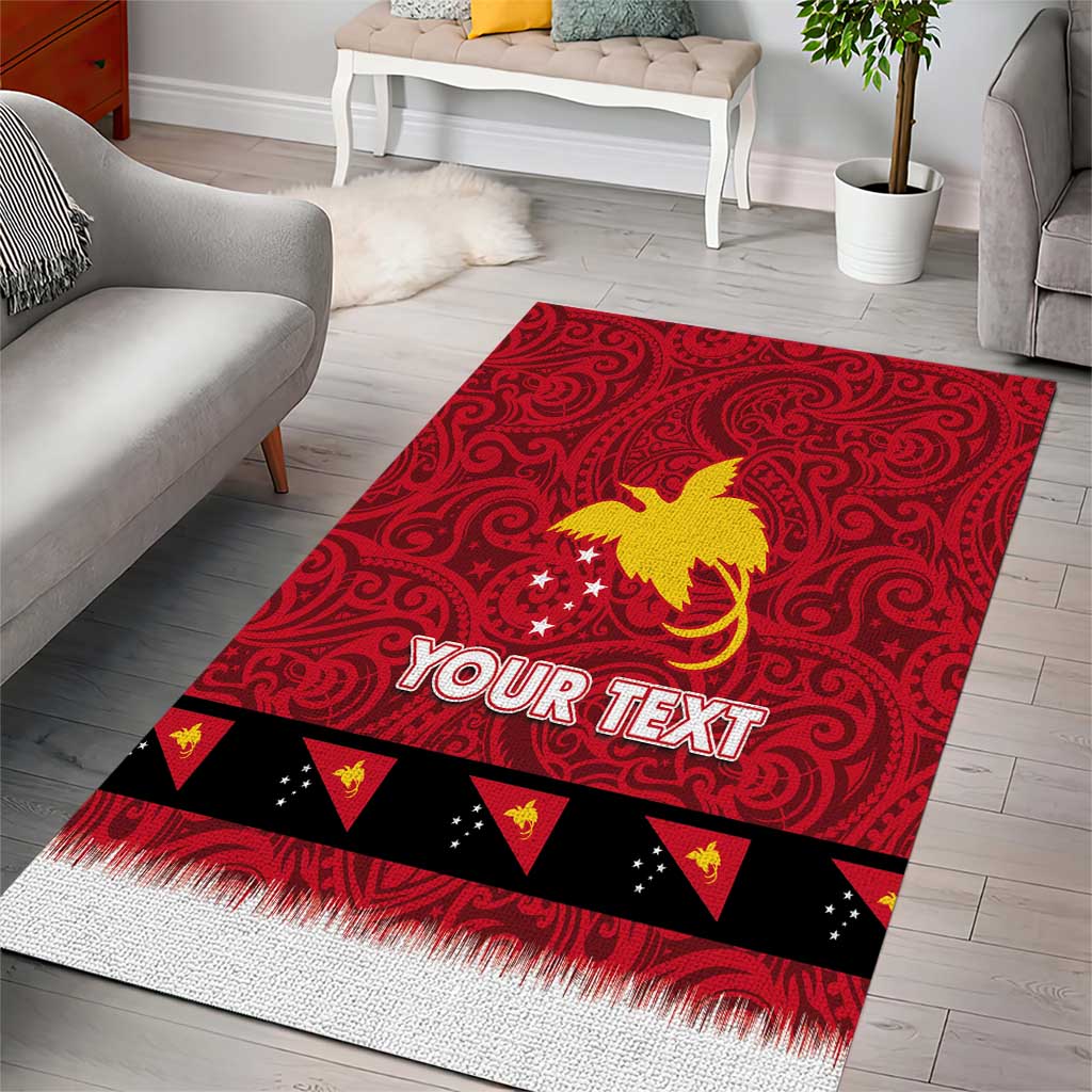 Papua New Guinea Merry Christmas Area Rug Santa Suit Style With Melanesian Pattern LT03 - Polynesian Pride