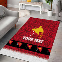 Papua New Guinea Merry Christmas Area Rug Santa Suit Style With Melanesian Pattern LT03 - Polynesian Pride