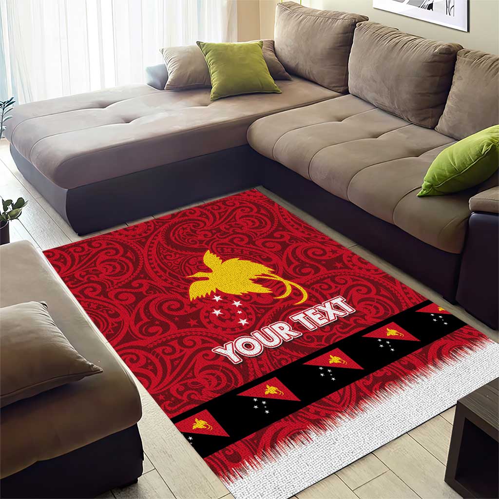 Papua New Guinea Merry Christmas Area Rug Santa Suit Style With Melanesian Pattern LT03 - Polynesian Pride