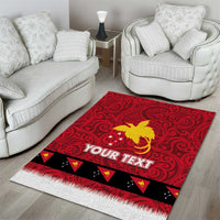 Papua New Guinea Merry Christmas Area Rug Santa Suit Style With Melanesian Pattern LT03 - Polynesian Pride