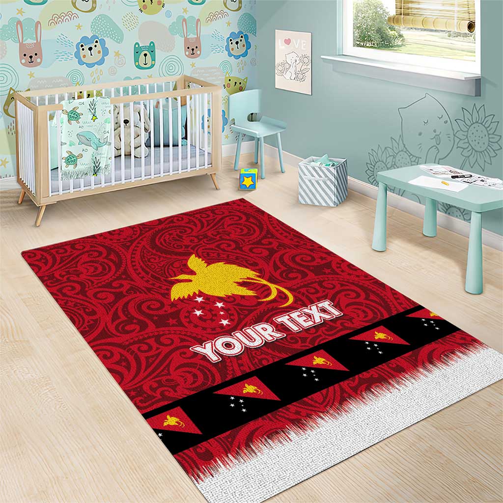 Papua New Guinea Merry Christmas Area Rug Santa Suit Style With Melanesian Pattern LT03 - Polynesian Pride