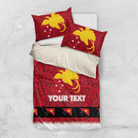 Papua New Guinea Merry Christmas Bedding Set Santa Suit Style With Melanesian Pattern LT03 US Twin 172cm x 218cm Red - Polynesian Pride