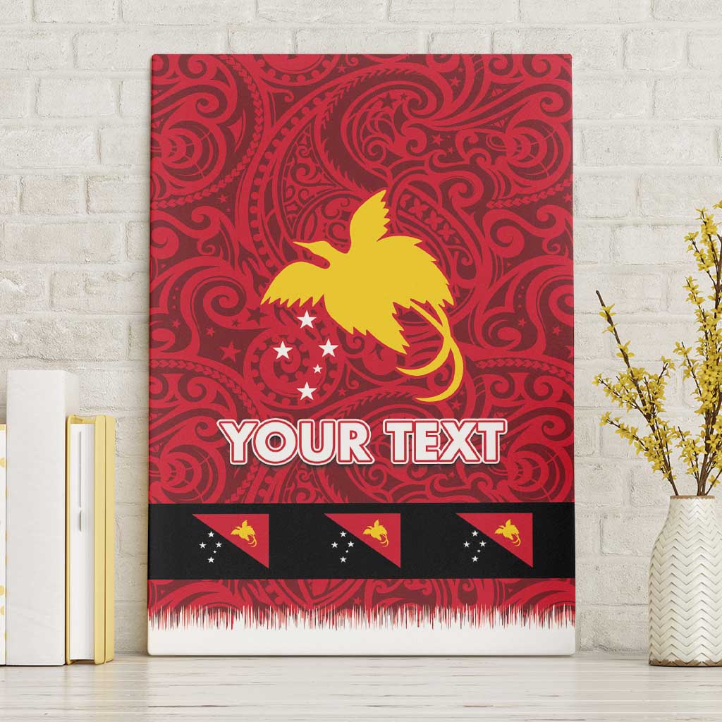 Papua New Guinea Merry Christmas Canvas Wall Art Santa Suit Style With Melanesian Pattern LT03 Without Frame Red - Polynesian Pride