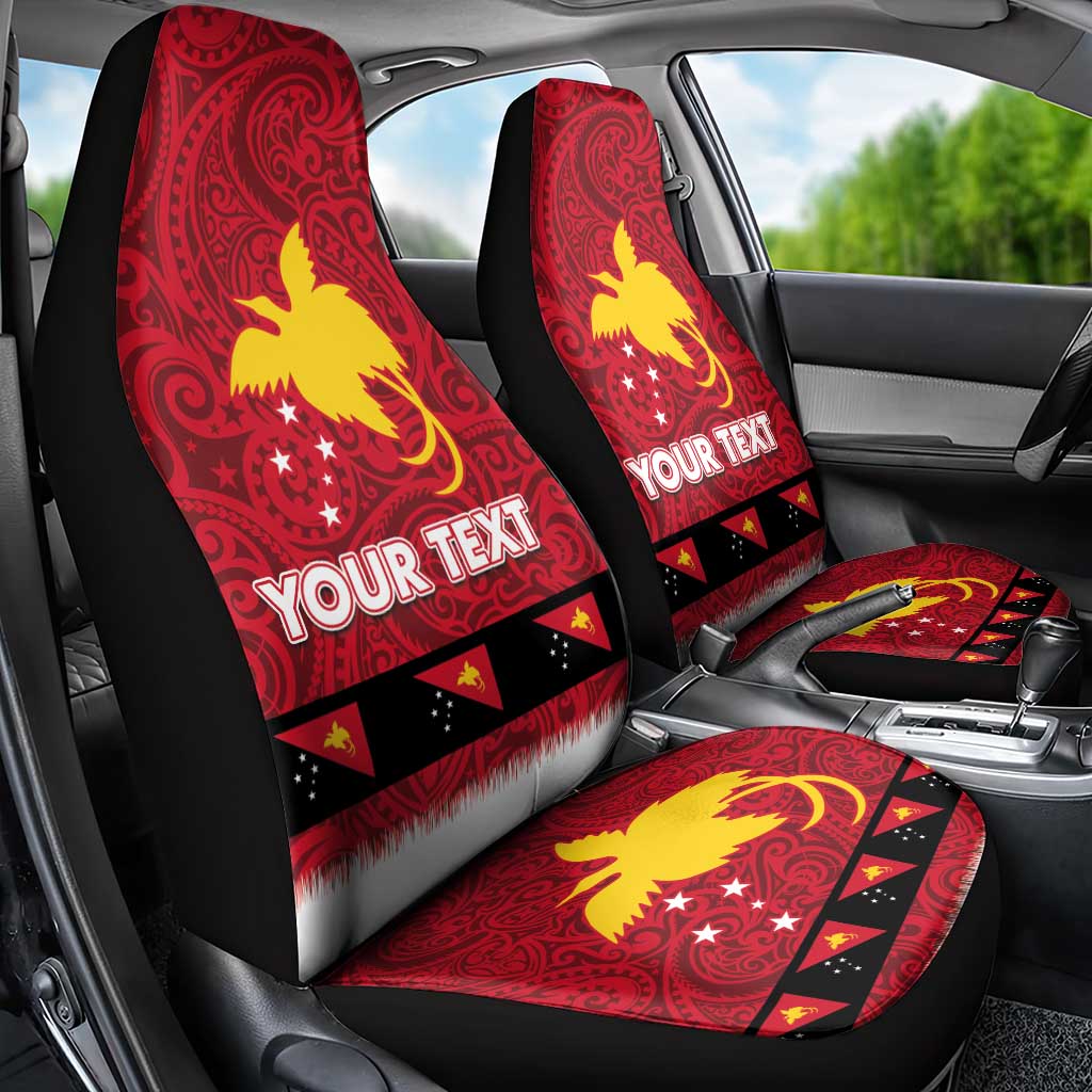 Papua New Guinea Merry Christmas Car Seat Cover Santa Suit Style With Melanesian Pattern LT03 - Polynesian Pride